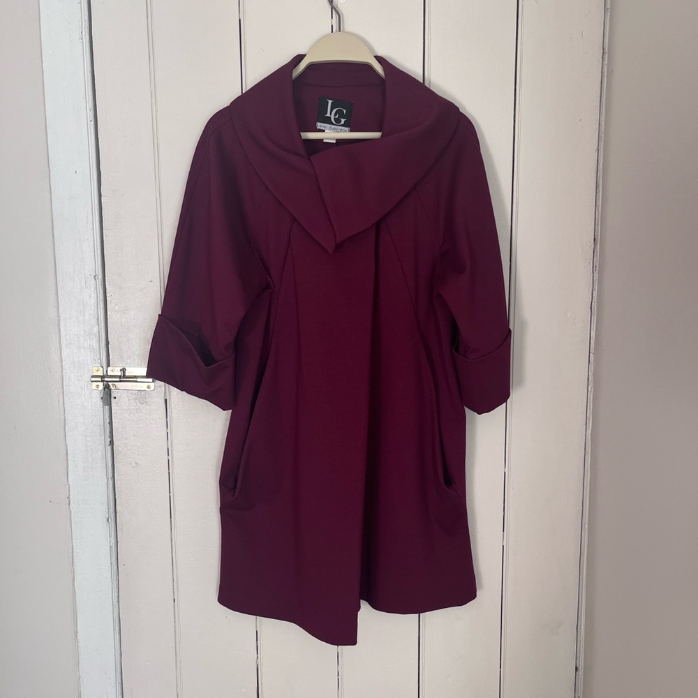 LG Red and Purple Boxy Oversized Jacket with Sailor Collar